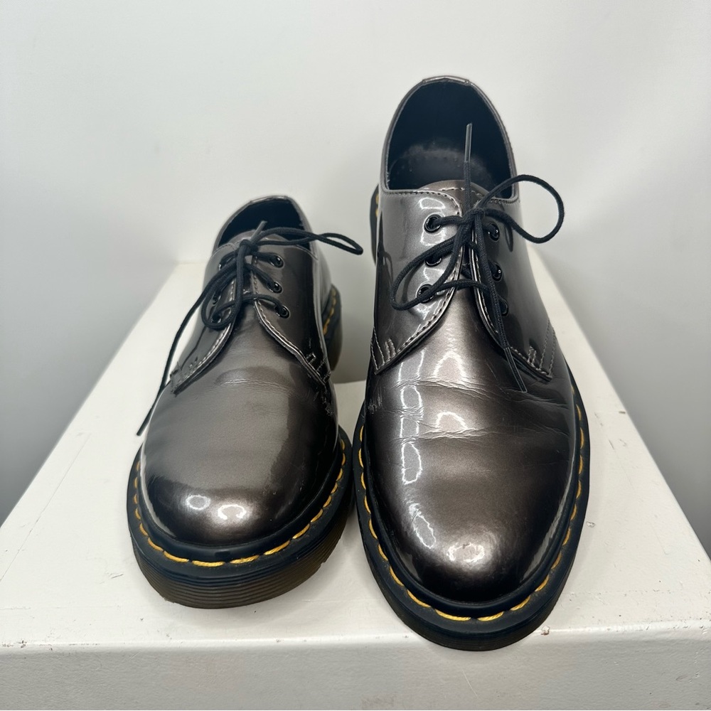 🔴 SOLD Doc Dr Martens Air Wair Shoes Patent Shiny Leather Oxford 10084 Bronzed - Picture 1 of 9